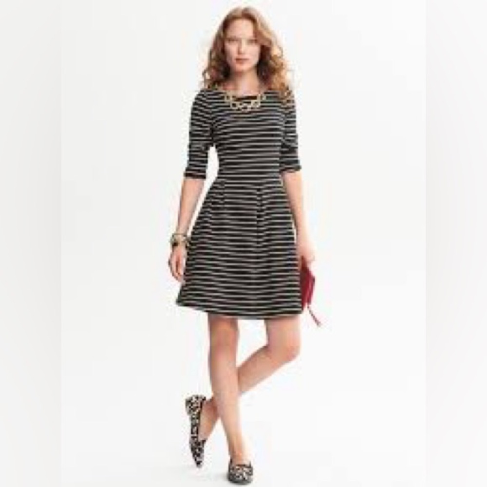 Banana Republic Striped Cotton Dress Size 6P